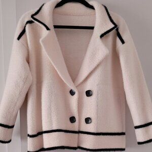 White Mink Fleece Cardigan